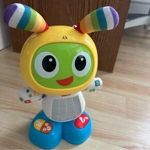 Fisher-Price Yellow & Blue Interactive Learning Robot with Rainbow Ears